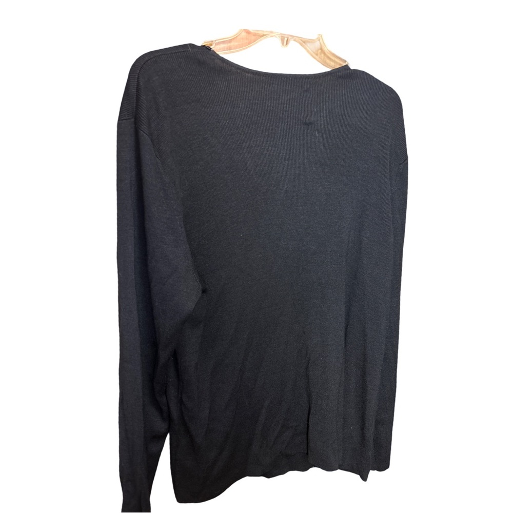 Alfani woman black bead trimmed cardigan. Size 1x —new with tags - Picture 3 of 8